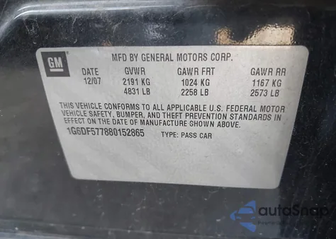 2008 Cadillac Cts Standard from USA, damaged, VIN 1G6DF577880152865